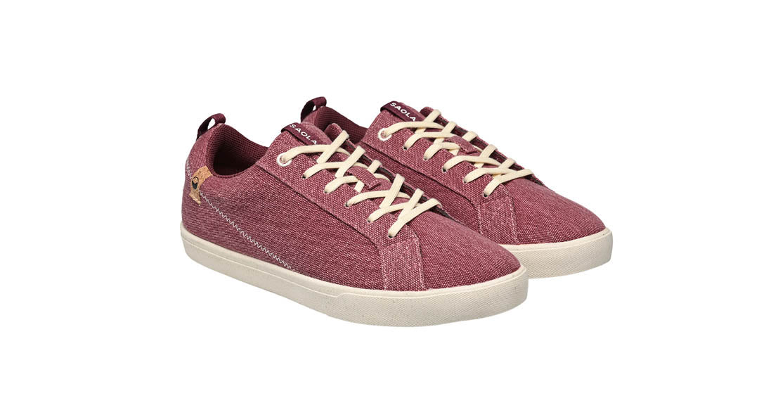 Baskets femme de couleur burgundy vue d'ensemble coté droit